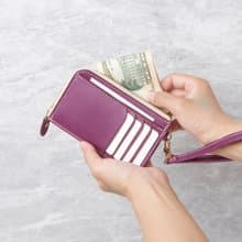 L型拉鍊零錢卡夾包(含手掛繩) L-zip Card Holder/紫
