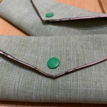 文青風環保筷袋 ~夏日晚風 清涼綠 收納 手作餐具袋 純棉