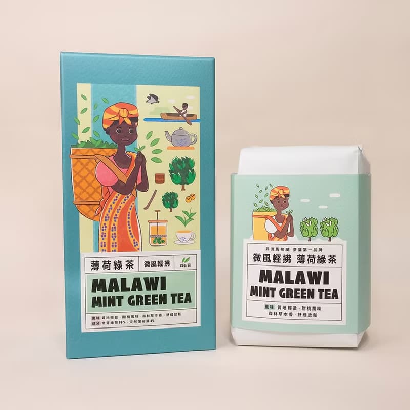 【微風輕拂】| 薄荷綠茶原片茶葉 75g