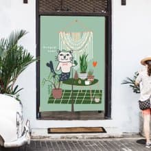 貓 門簾 北歐風