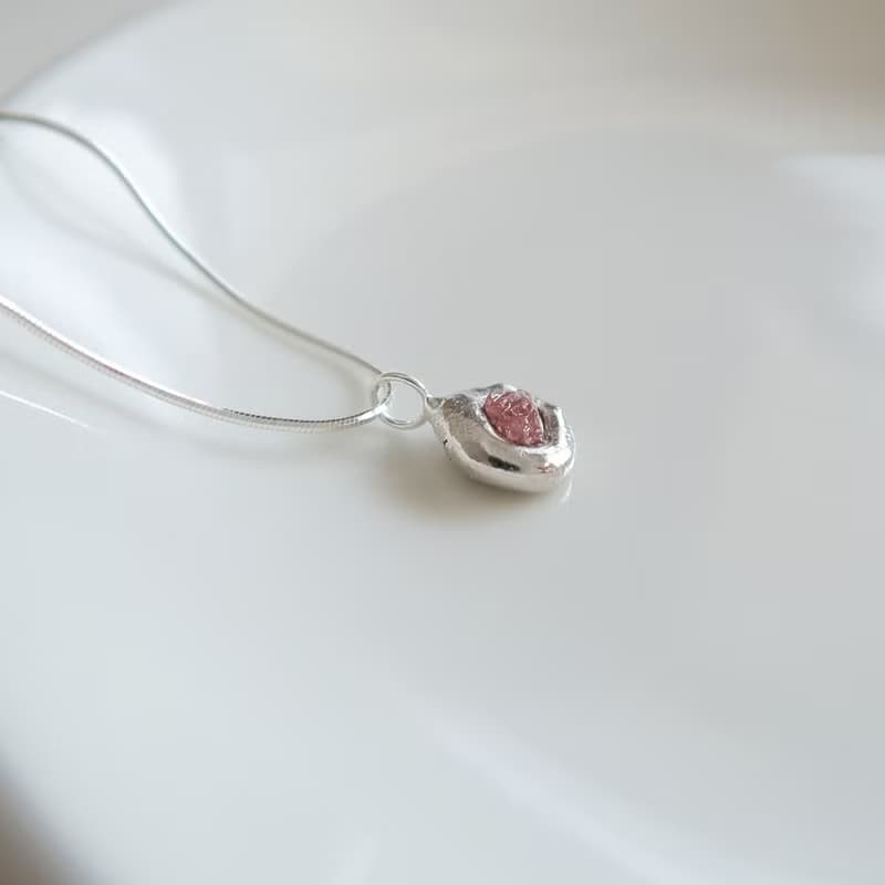 925純銀 原焠 彩色 藍寶石 尖晶石 原礦 熔岩 項鍊 免費送禮包裝