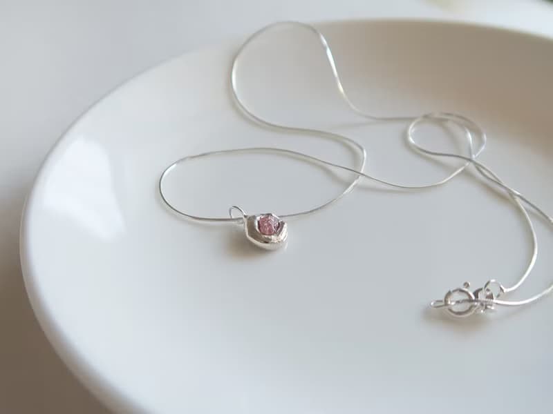 925純銀 原焠 彩色 藍寶石 尖晶石 原礦 熔岩 項鍊 免費送禮包裝