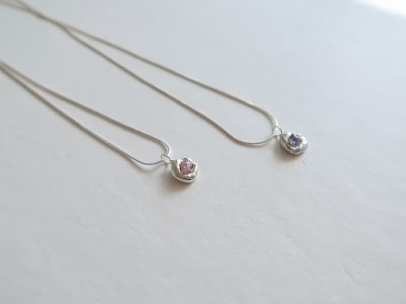 925純銀 原焠 彩色 藍寶石 尖晶石 原礦 熔岩 項鍊 免費送禮包裝