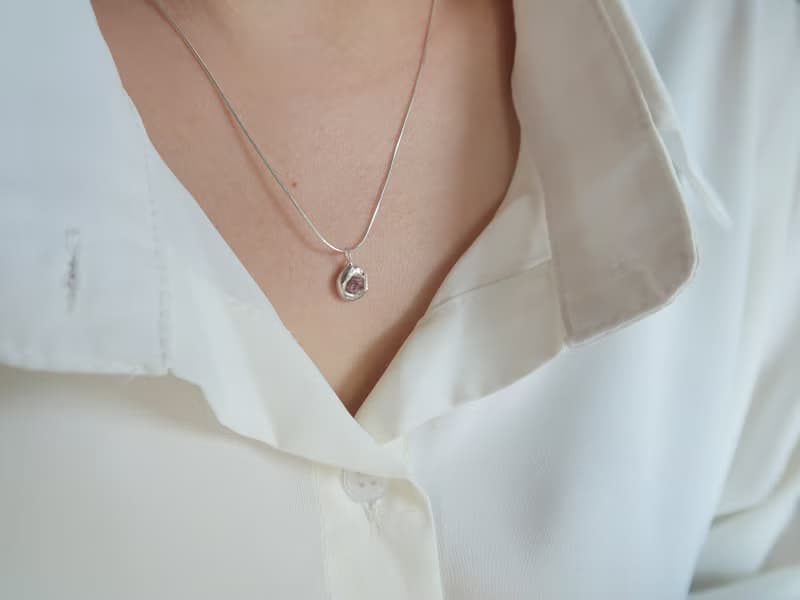 925純銀 原焠 彩色 藍寶石 尖晶石 原礦 熔岩 項鍊 免費送禮包裝