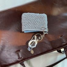 Twinkle Silver Metal Crochet Card Wallet ( + Key ring included )