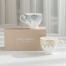 【結婚禮物】Spangles 咖啡杯對杯組 藍&金 /Nikko/附禮盒