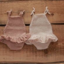 Sundress newborn photography props girl, knit photo prop outfit, ruffle dress