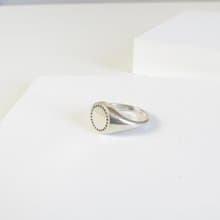 Vintage Pandora Circle Zircon Silver Signet Ring