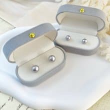 【精緻禮盒】奧地利珍珠耳夾-天琴座 銀灰紫 耳環 高級感