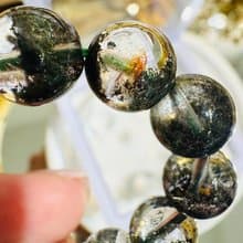 精品玻璃體濃色招財半盆森林綠幽靈9.5mm23.80g主正財事業貴人運