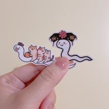 萬用防水透明小貼紙 / 蛇蛇兩隻 / 行李箱貼紙 透明貼紙 萬用貼紙