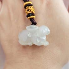 【親翠】天然翡翠 超美冰糖兔項鍊 | 生肖兔 | 種美工優