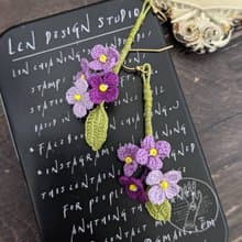 蕾絲 串珠 鉤針 編織 刺繡 耳環 花束 可改夾式