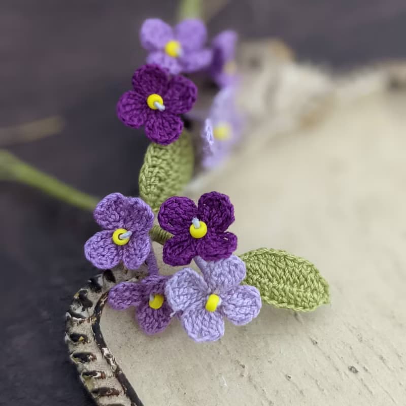 蕾絲 串珠 鉤針 編織 刺繡 耳環 花束 可改夾式