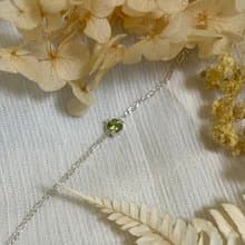 七月葉金工 / Peridot橄欖石手鍊 /925純銀手鍊