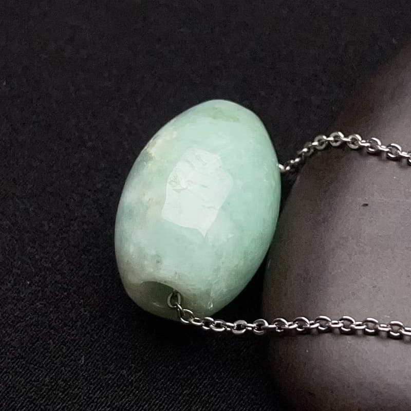 冰綠飄花翡翠路路通項鍊 | 天然緬甸玉翡翠A貨