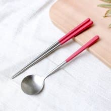 創意六角好筷匙餐具組1組入-茜紅