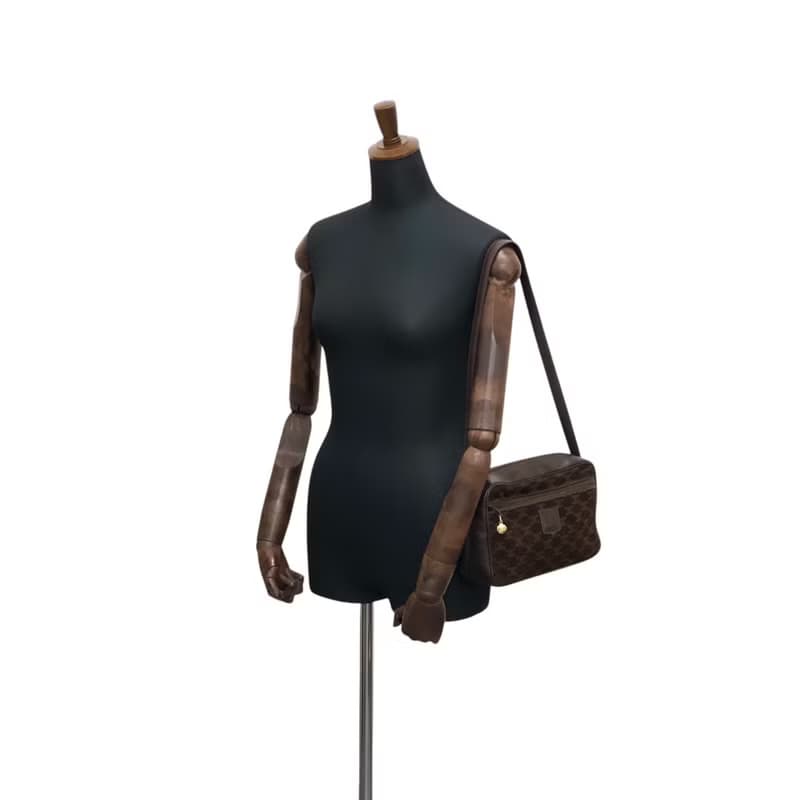 【 日本直送　名牌中古包 】CELINE セリーヌ ブラゾン ショルダーバッグ ブラウン ブラゾン型押し スエード vintage ヴィンテージ sckbvj