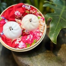 【台客藍】小籠包調味罐2入組 **蒸籠+花布包裝(顏色隨機)