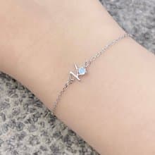 天然石925純銀英文字母水晶手鍊 K