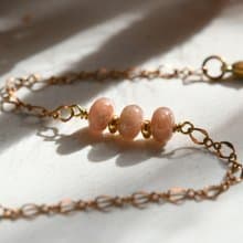 暮紅│玫瑰石│黃銅手鍊