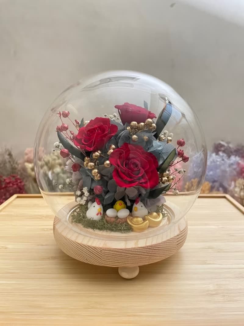 新婚入厝禮物/帶路雞/起家雞/玻璃花盅/帶燈串小夜燈