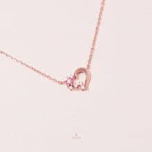 L'amour 花漾愛心頸鏈 (玫瑰金)