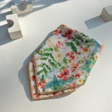 雙面口水巾/有機棉原創小花印花/紗布巾