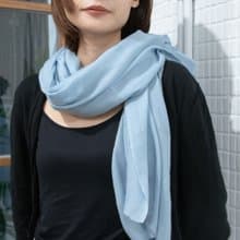 【保暖道具】喀什米爾 Cashmere 羊毛圍巾 - 淺藍