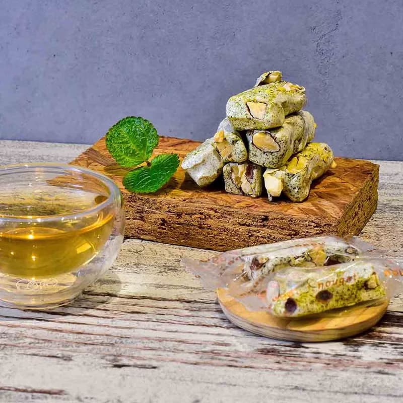 【茶食光光】北埔蒸菁綠茶牛軋糖(蛋奶素)_300g/盒