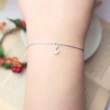 純銀 船錨 海軍 海洋 天空藍 紅線 手鍊 手繩 水手 安穩