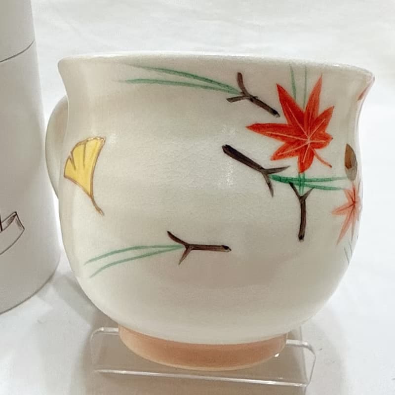 京燒立體馬克杯 - 秋與貓(銀杏紅葉)