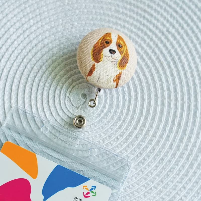 Lovely【日本布】可卡犬伸縮扣環 +卡套、悠遊卡、證件套