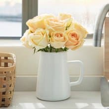 日本霜山 日式復古風琺瑯廚具收納瓶/花瓶(附把手)