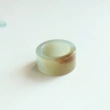 天然和田玉指環 新疆且末料俏糖色糖青料內直徑18 mm 送禮送女友