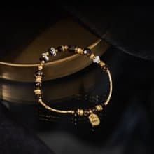 醇焠 l 茶晶珍珠沙弗萊手鍊 C1687