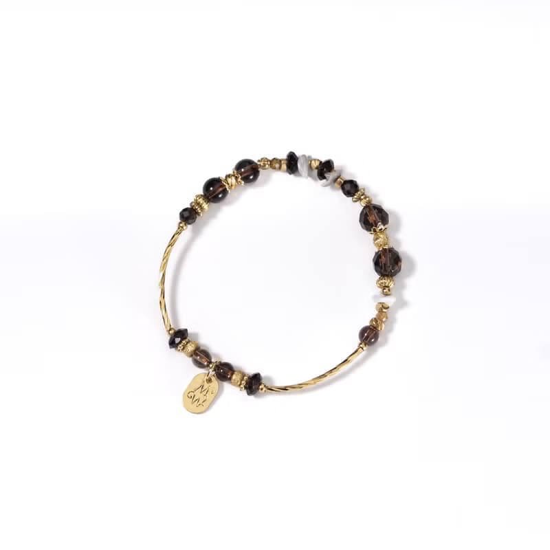 醇焠 l 茶晶珍珠沙弗萊手鍊 C1687