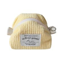 terry corduroy pouch S_milky yellow