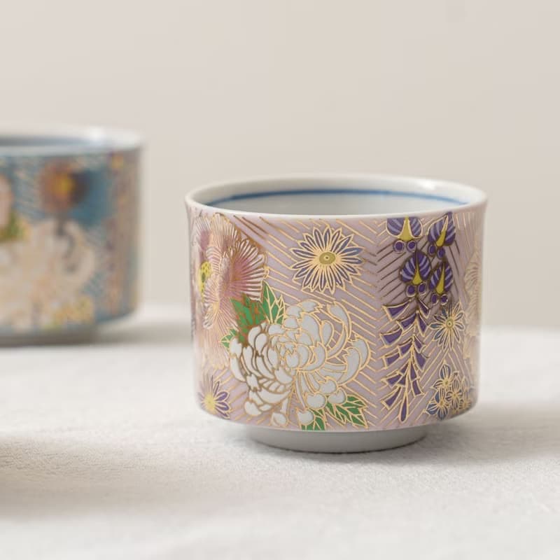 【結婚禮物】金花詰系列 茶杯5入組合 /九谷晴