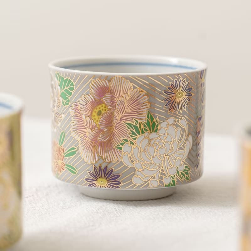 【結婚禮物】金花詰系列 茶杯5入組合 /九谷晴