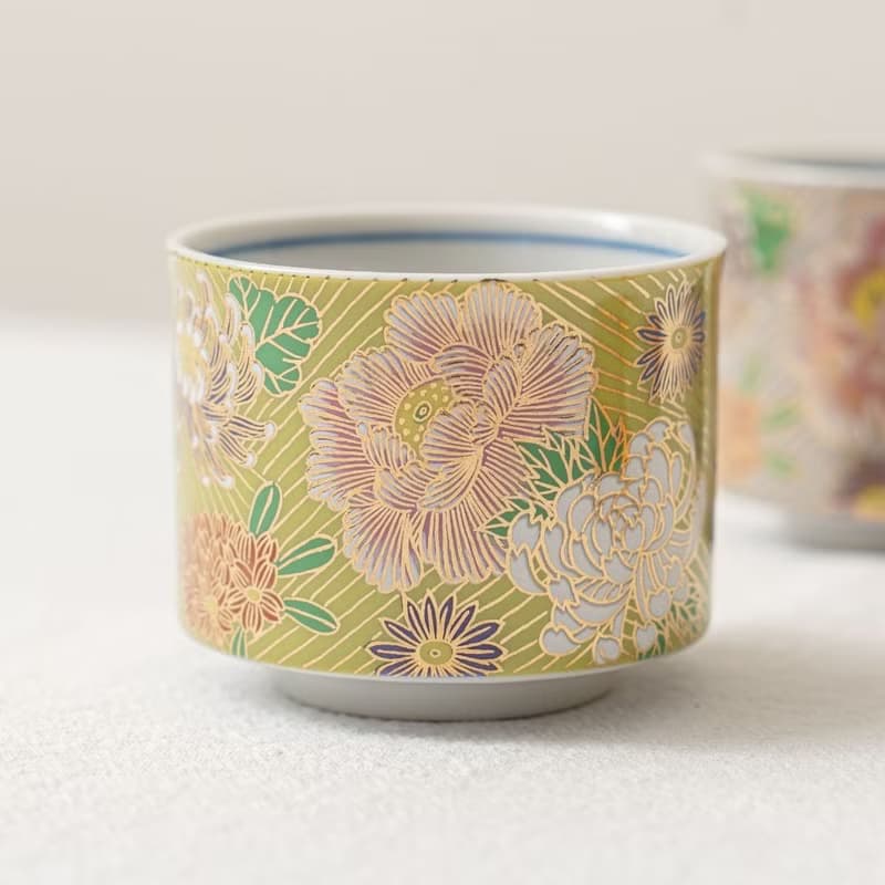 【結婚禮物】金花詰系列 茶杯5入組合 /九谷晴
