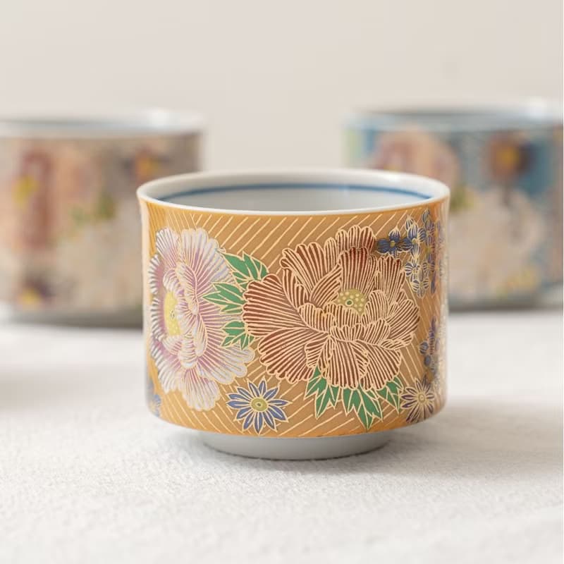 【結婚禮物】金花詰系列 茶杯5入組合 /九谷晴