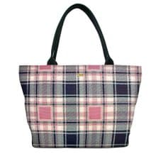 肩背托特包 大容量 / 防潑水 平織緹花 紳士格紋