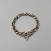 純銀圓鏈T扣手鍊 1.0