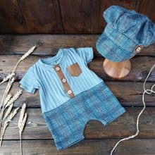 Newborn boy outfit denim jumpsuit, Baby Boy Overalls, baby boy romper