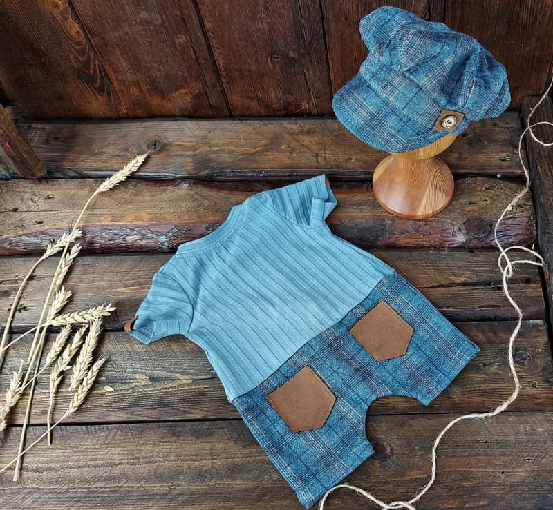 Newborn boy outfit denim jumpsuit, Baby Boy Overalls, baby boy romper