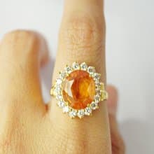Natural Yellow Sapphire 7.5 Cts Ring Sterling Silver 925.