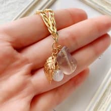 紫黃晶磨砂原礦/高品藍暈白月光石 手作設計款能量水晶手鍊