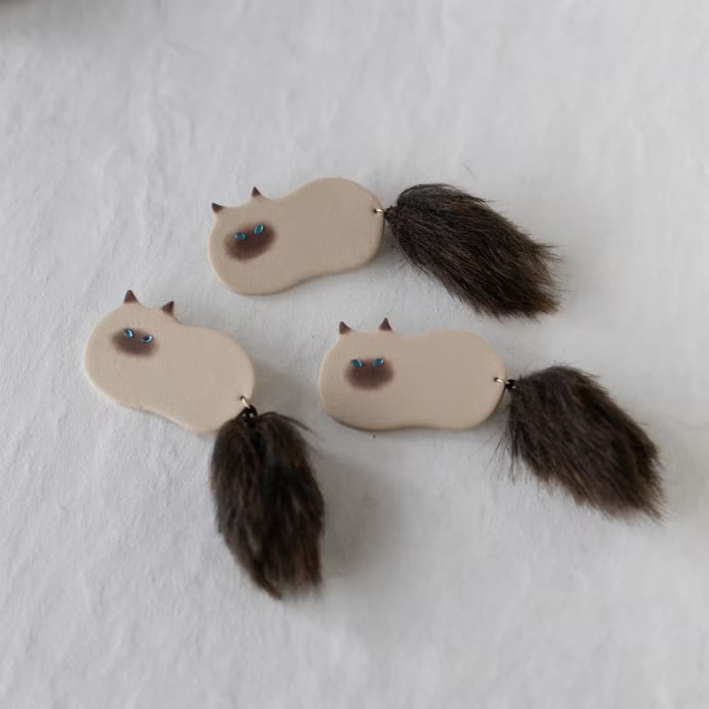 貓　胸針  /  暹羅貓