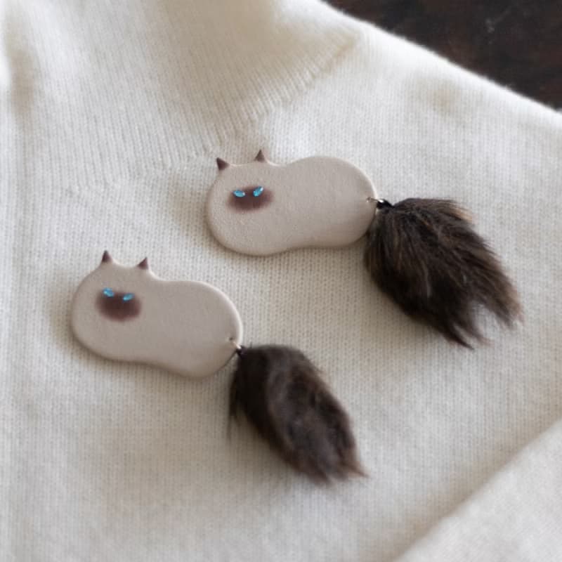 貓　胸針  /  暹羅貓